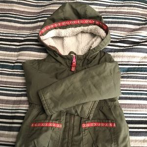 Girls Cat &Jack Olive green fleece lined jacket